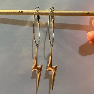 Lightning bolt hoop earrings!